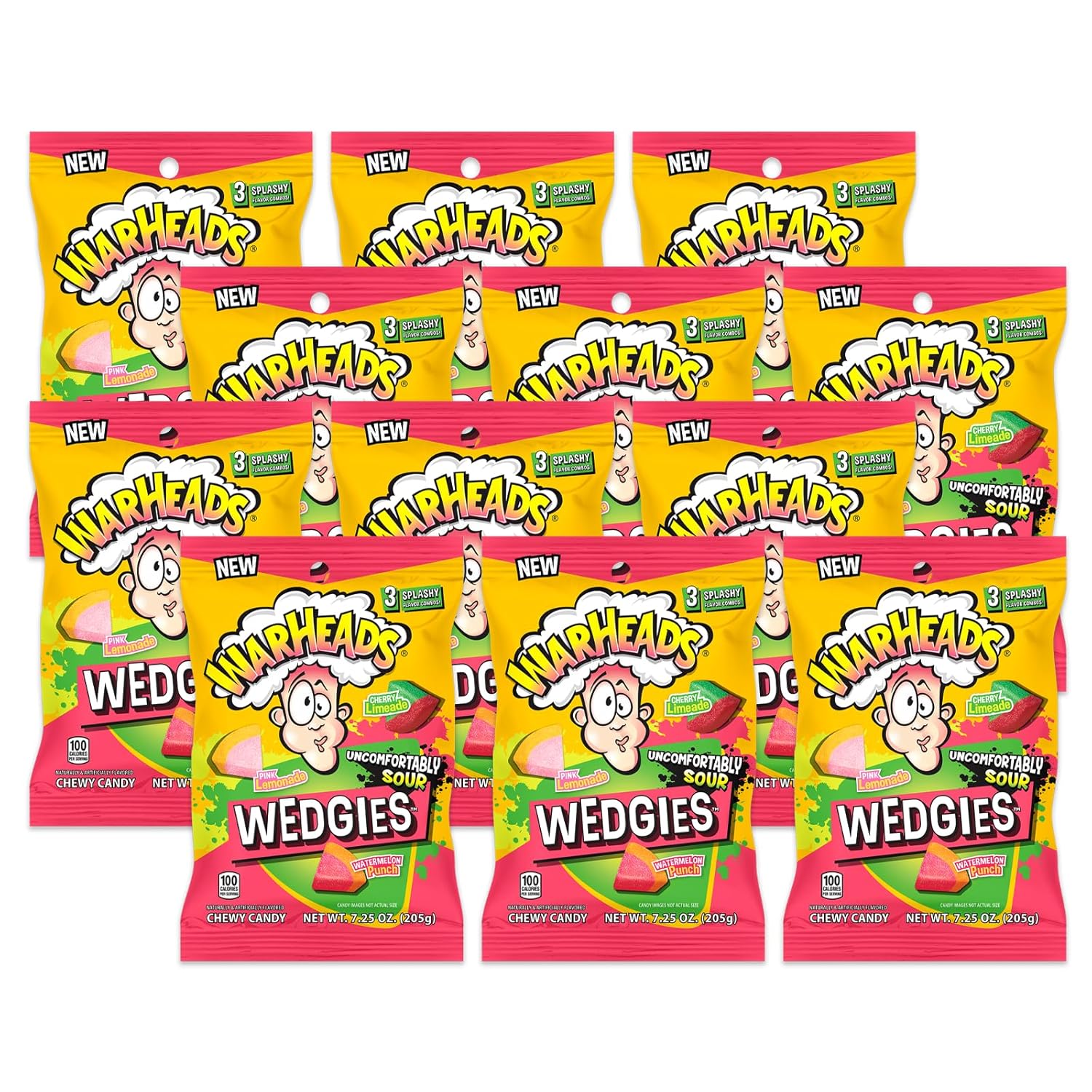 Warheads Wedgies Peg Bags: 12-Piece Box