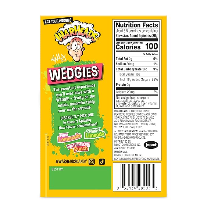 Warheads Wedgies Theater Boxes: 12-Piece Case