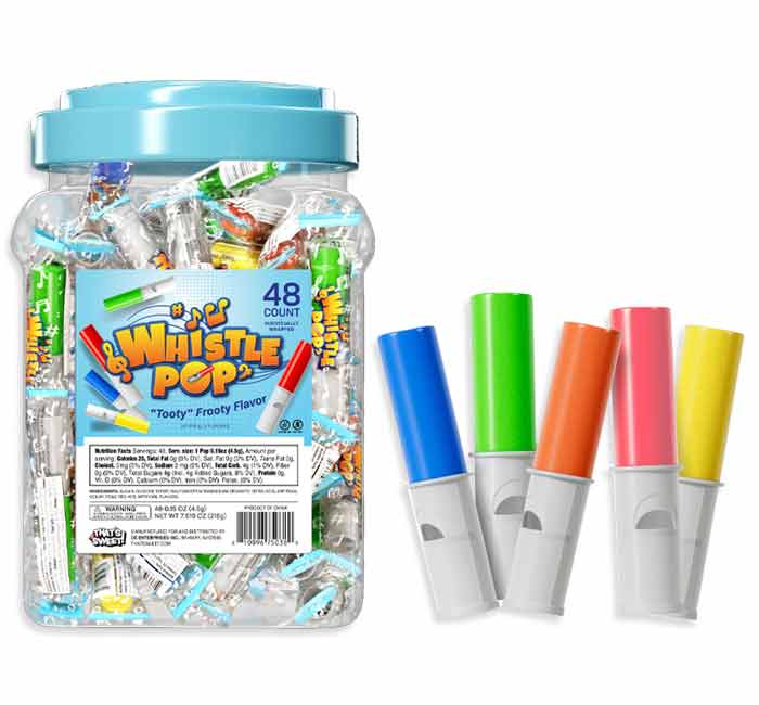 Tooty Frooty Whistle Pops: 48-Piece Jar