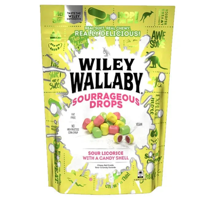 Wiley Wallaby Sourrageous Licorice Bites Peg Bags: 12-Piece Box