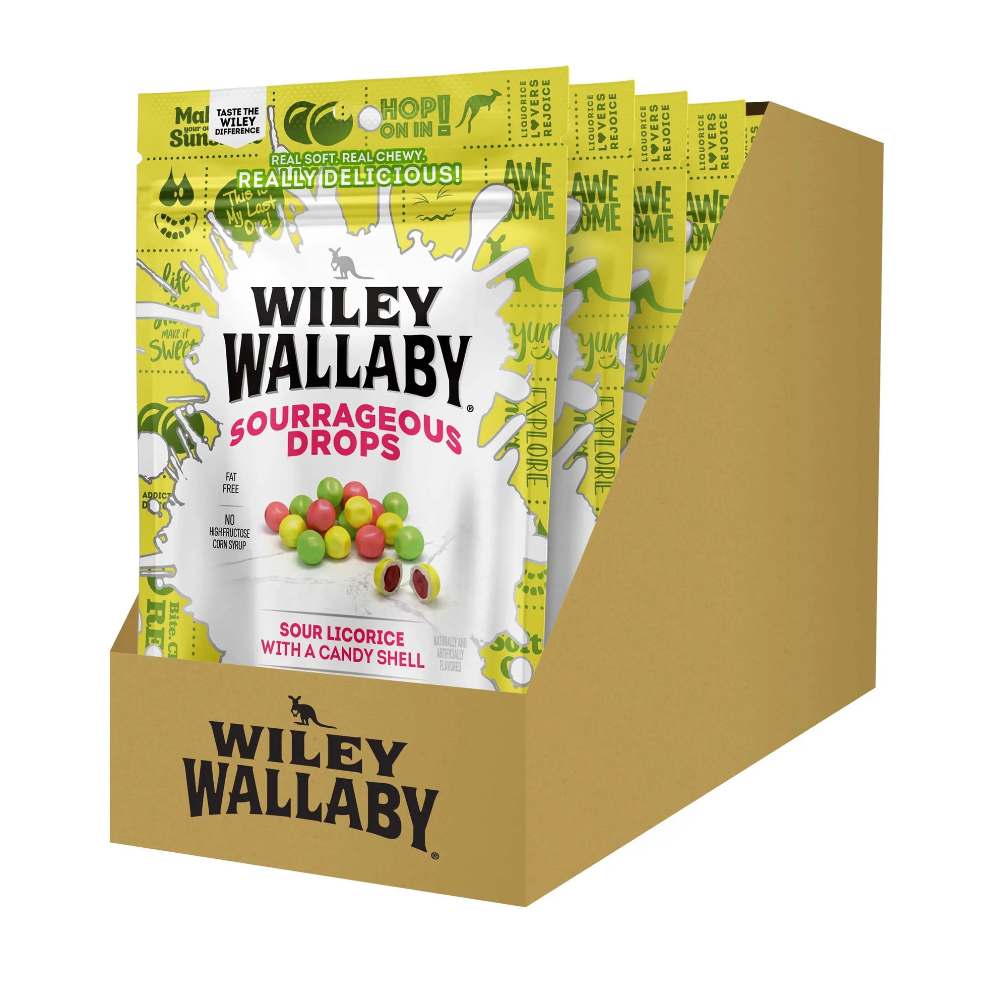 Wiley Wallaby Sourrageous Licorice Bites Peg Bags: 12-Piece Box