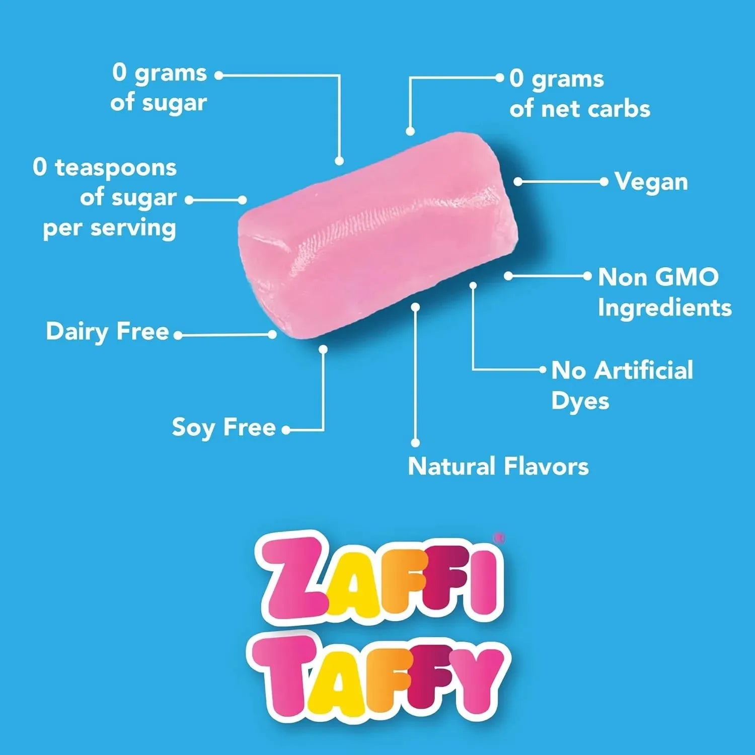 Zolli Zaffi Keto Taffy Assorted Fruit: 24-Piece Case