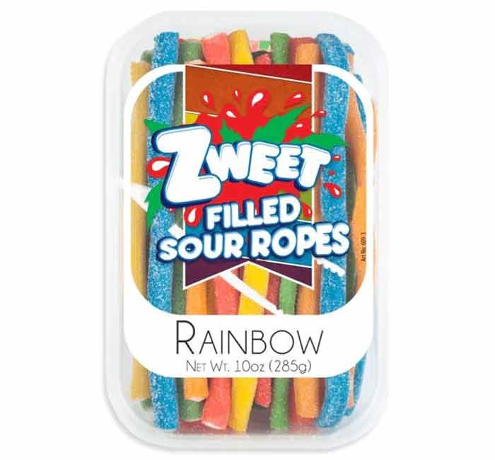 Zweet Rainbow Sour Ropes: 6-Piece Box