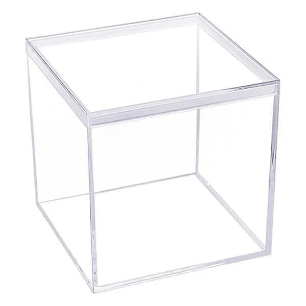 Acrylic Favor Boxes - 16-Ounce Cube with Lid: 12-Piece Set