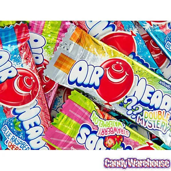 AirHeads Striped Taffy Mini Candy Bars Packs: 12-Piece Box