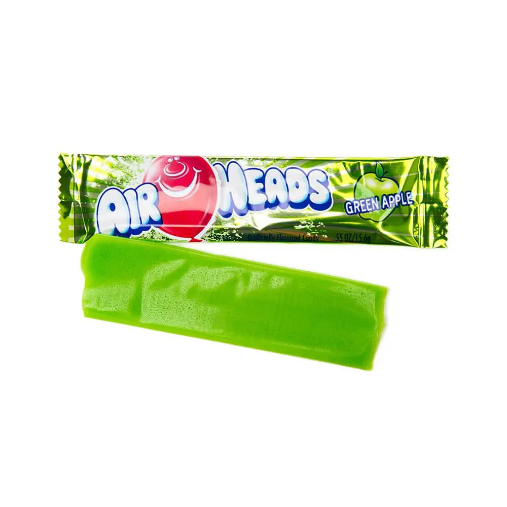 AirHeads Taffy Candy Bars - Green Apple: 36-Piece Box