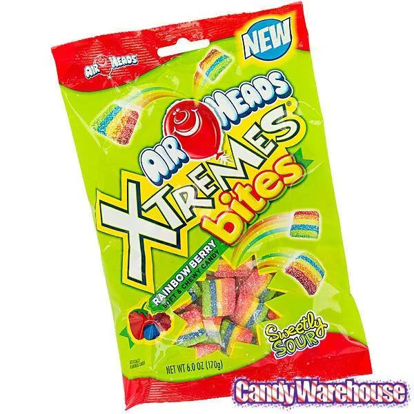 AirHeads Xtremes Sour Belts Bites Candy Packs - Rainbow Berry: 12-Piece Box