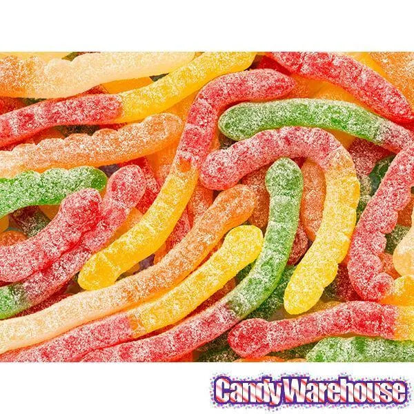 Albanese Assorted Fruit Sour Gummy Worms: 4.5LB Bag