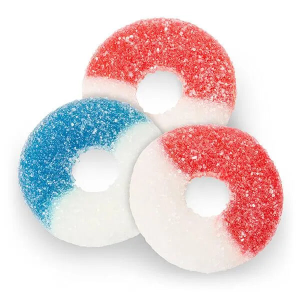 Albanese Freedom Rings Red, White & Blue Gummy Rings: 4.5LB Bag