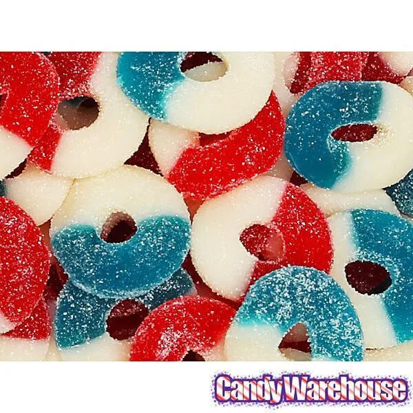 Albanese Freedom Rings Red, White & Blue Gummy Rings: 4.5LB Bag