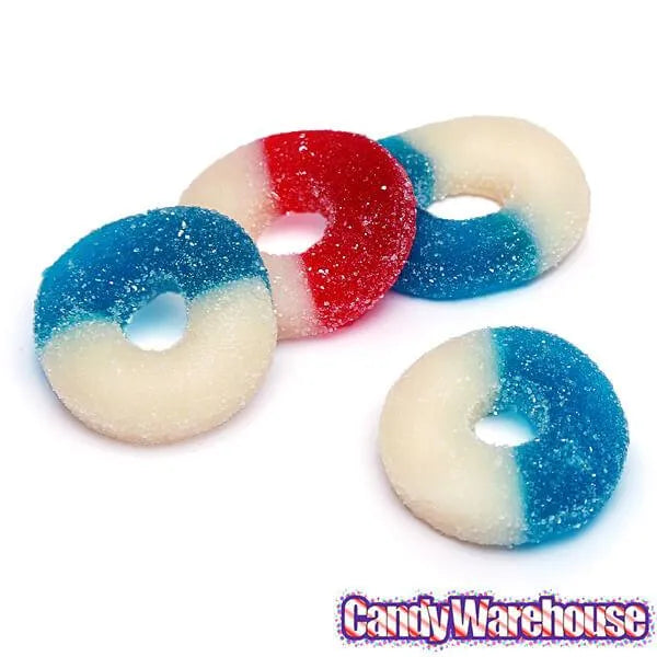 Albanese Freedom Rings Red, White & Blue Gummy Rings: 4.5LB Bag