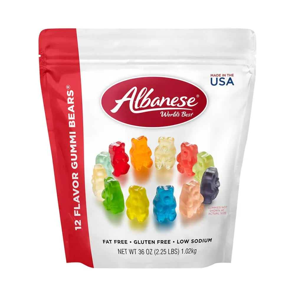 Albanese Gourmet 12-Flavors Gummy Bears: 36-Ounce Bag