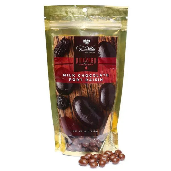 Wine Flavored Chocolate Covered Raisins - Port: 8-Ounce Bag