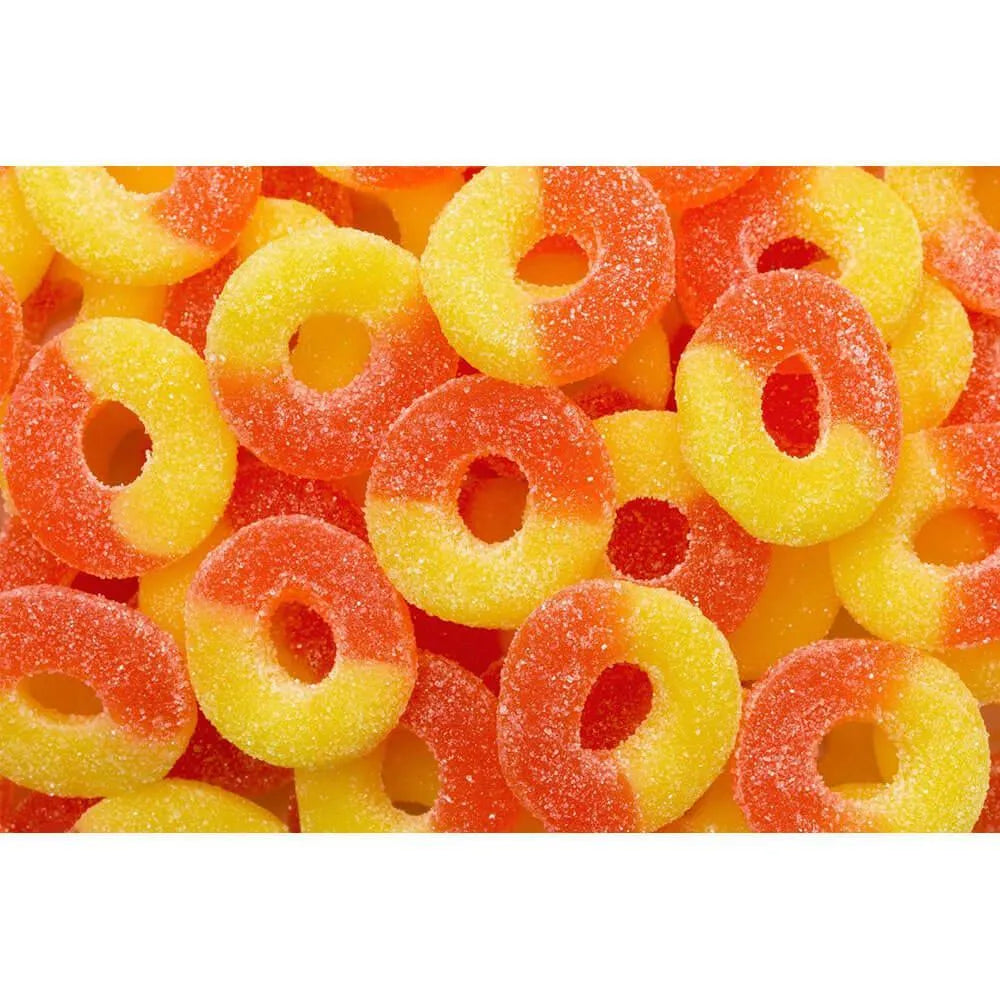 Albanese Gummi Peach Rings: 4.5LB Bag