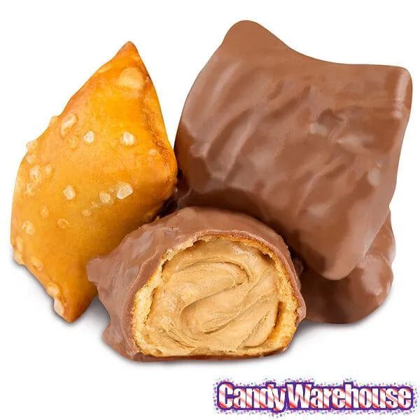 Albanese Milk Chocolate Covered Peanut Butter Filled Pretzels Candy: 3LB Bag