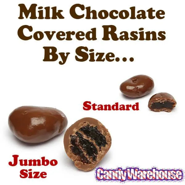 Albanese Milk Chocolate Covered Raisins Candy - Jumbo: 5LB Bag