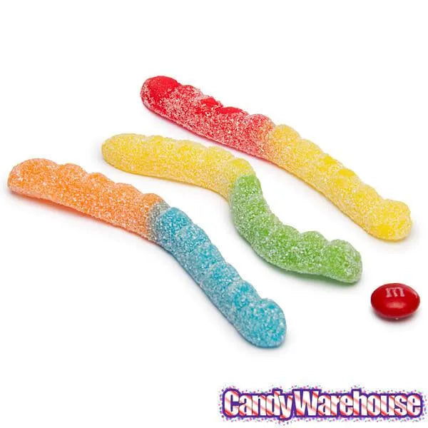 Albanese Neon Sour Gummy Worms: 4.5LB Bag