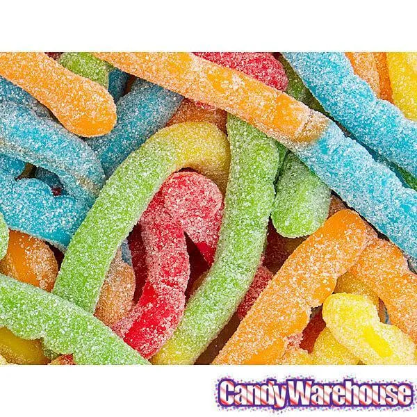 Albanese Neon Sour Gummy Worms: 4.5LB Bag