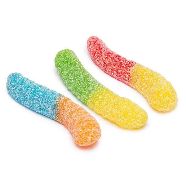 Albanese Neon Mini Sour Gummy Worms King Size Packs: 20-Piece Box