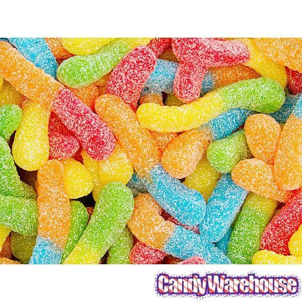 Albanese Neon Mini Sour Gummy Worms King Size Packs: 20-Piece Box