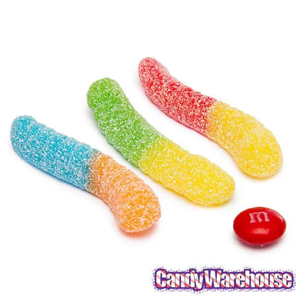 Albanese Neon Mini Sour Gummy Worms King Size Packs: 20-Piece Box