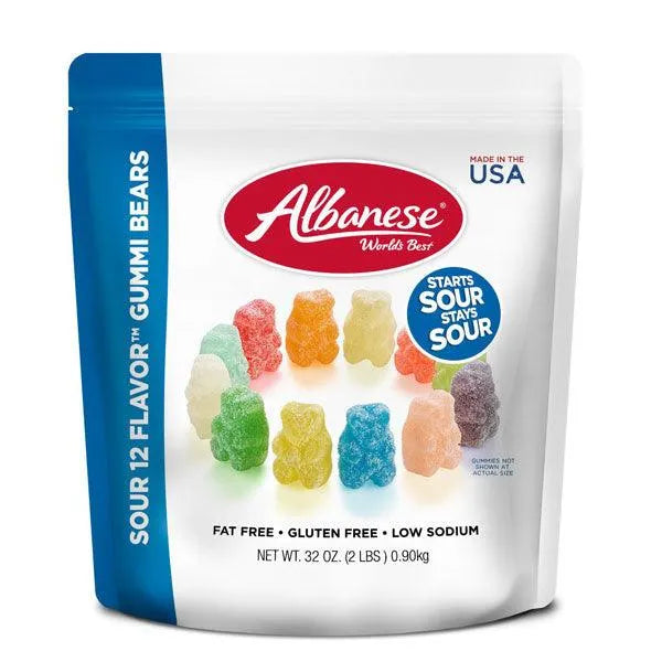 Albanese Sour Gummy Bears 12-Flavors: 32-Ounce Bag