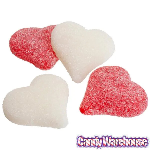 Albanese Sour Sanded Red & White Gummy Hearts: 4.5LB Bag