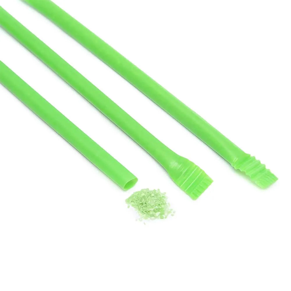 Albert's Candy Powder Filled Plastic Mini Straws - Green Apple: 240-Piece Bag