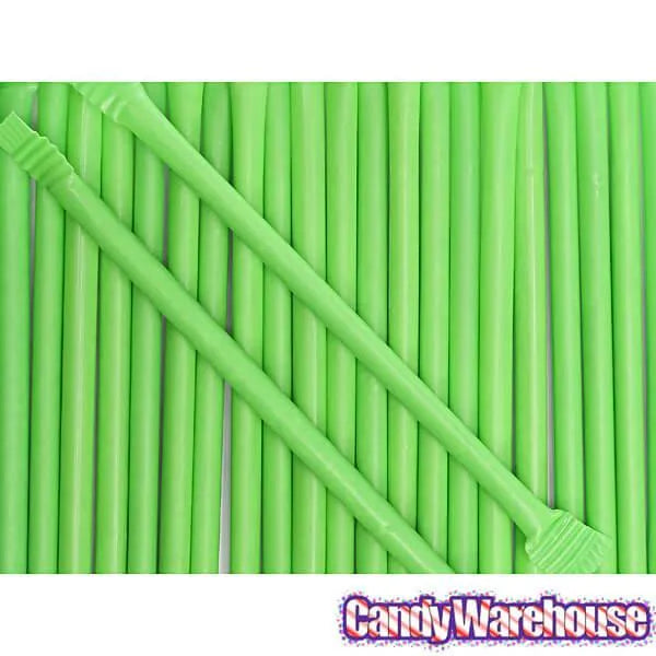 Albert's Candy Powder Filled Plastic Mini Straws - Green Apple: 240-Piece Bag