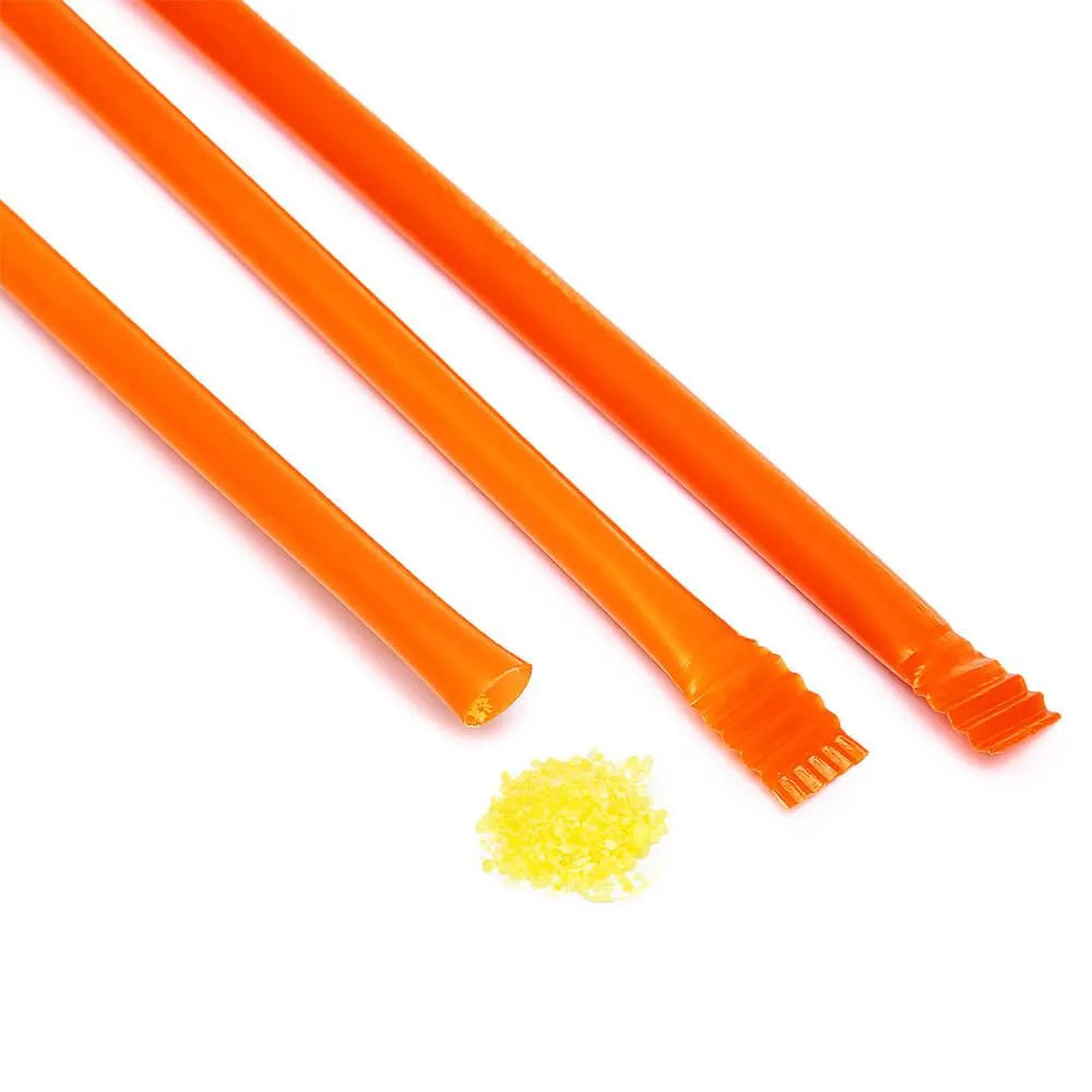 Albert's Candy Powder Filled Plastic Mini Straws - Orange: 240-Piece Bag