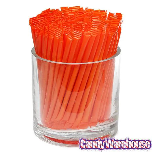 Albert's Candy Powder Filled Plastic Mini Straws - Orange: 240-Piece Bag