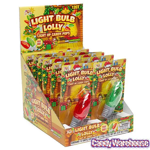 Albert's Christmas Light Bulb Lollipops: 12-Piece Display