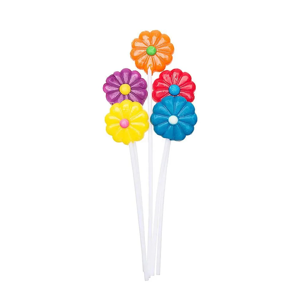 Albert's Daisy Pops Candy Flowers Lollipop Bouquets: 12-Piece Display