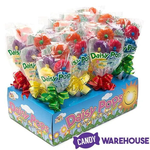 Albert's Daisy Pops Candy Flowers Lollipop Bouquets: 12-Piece Display