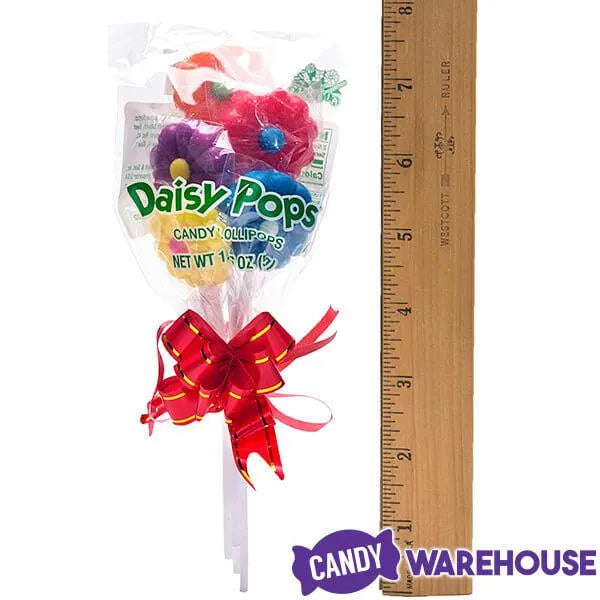 Albert's Daisy Pops Candy Flowers Lollipop Bouquets: 12-Piece Display