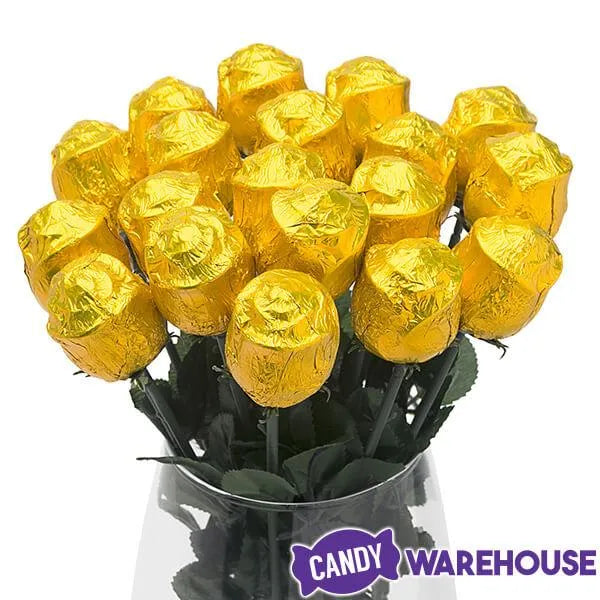 Albert's Foiled Milk Chocolate Roses - Gold: 20-Piece Bouquet