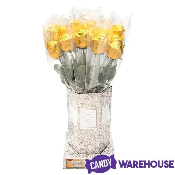 Albert's Foiled Milk Chocolate Roses - Gold: 20-Piece Bouquet