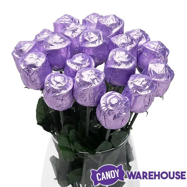 Albert's Foiled Milk Chocolate Roses - Lavender: 20-Piece Bouquet