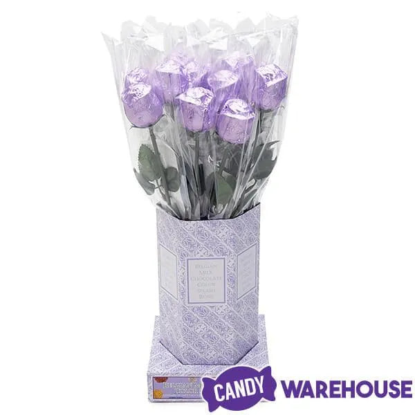 Albert's Foiled Milk Chocolate Roses - Lavender: 20-Piece Bouquet