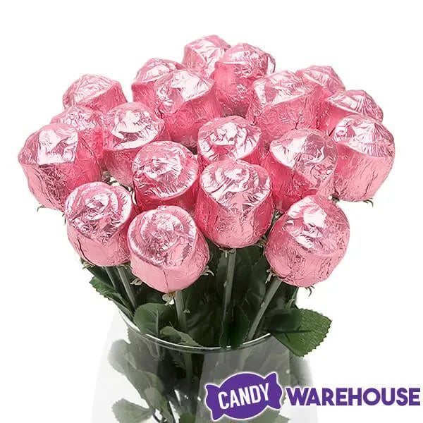 Albert's Foiled Milk Chocolate Roses - Pink: 20-Piece Bouquet