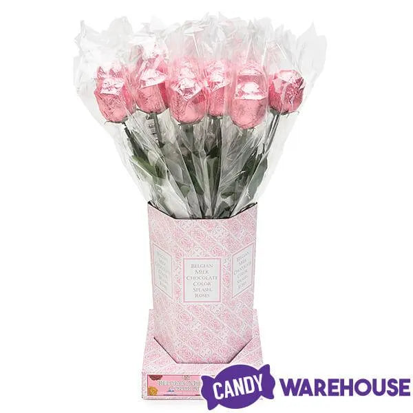 Albert's Foiled Milk Chocolate Roses - Pink: 20-Piece Bouquet