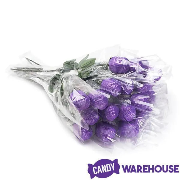 Albert's Foiled Milk Chocolate Roses - Purple: 20-Piece Bouquet