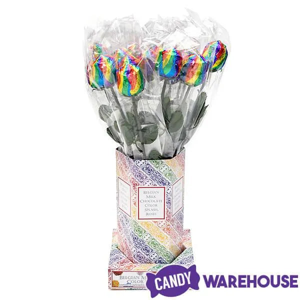 Albert's Foiled Milk Chocolate Roses - Rainbow: 20-Piece Bouquet