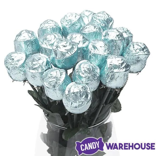 Albert's Foiled Milk Chocolate Roses - Silver: 20-Piece Bouquet