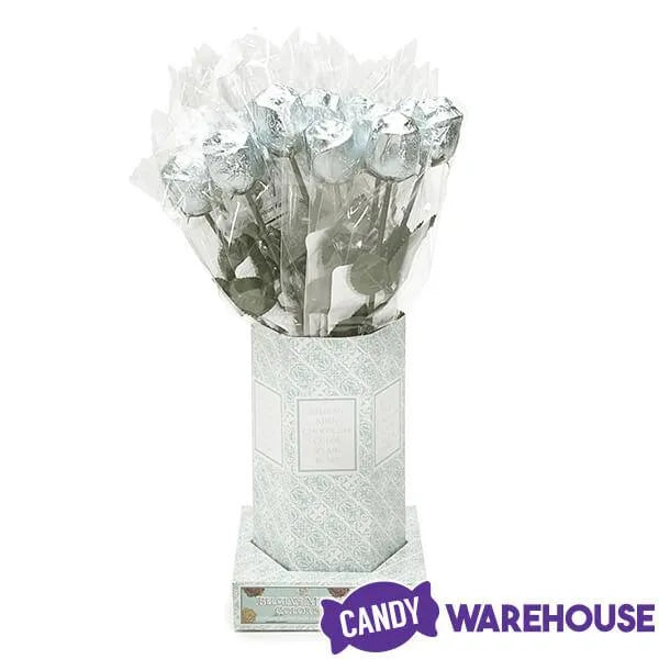 Albert's Foiled Milk Chocolate Roses - Silver: 20-Piece Bouquet