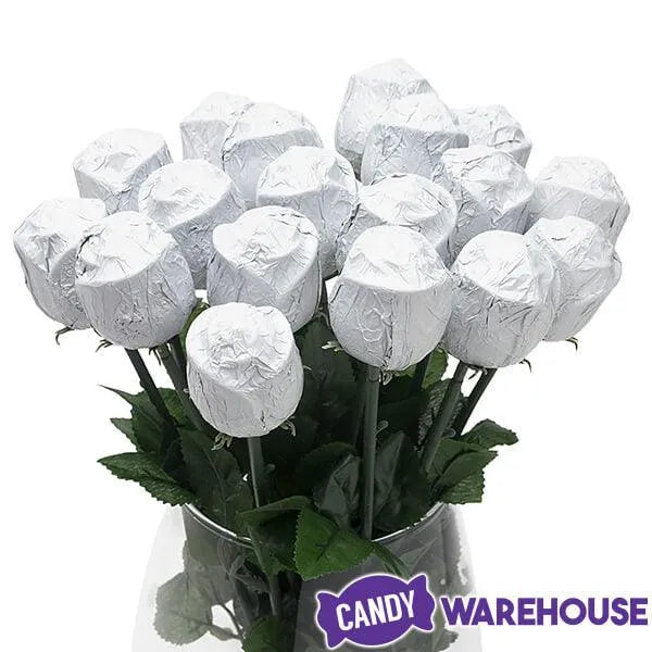 Albert's Foiled Milk Chocolate Roses - White: 20-Piece Bouquet