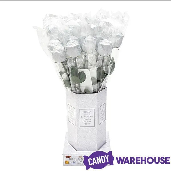 Albert's Foiled Milk Chocolate Roses - White: 20-Piece Bouquet