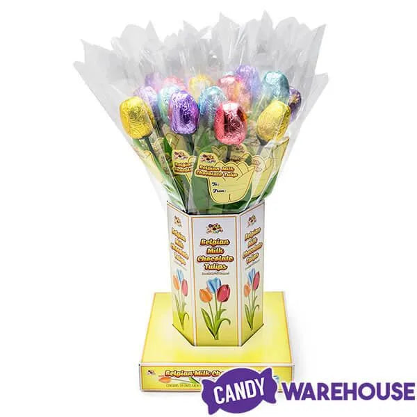 Albert's Foiled Milk Chocolate Tulips: 18-Piece Bouquet