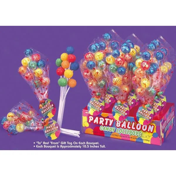 Albert's Party Balloons Lollipop Bouquets: 12-Piece Display