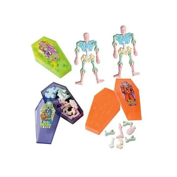 Albert's Scary Skeletons Interlocking Bones Candy Coffins: 12-Piece Display